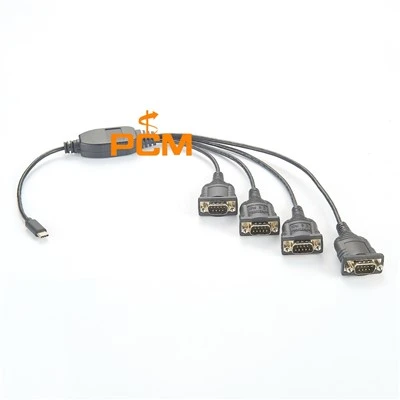 USB2.0 iki RS232 db 9 4 vyriškų prievadų kabelio su FT232RL lustais